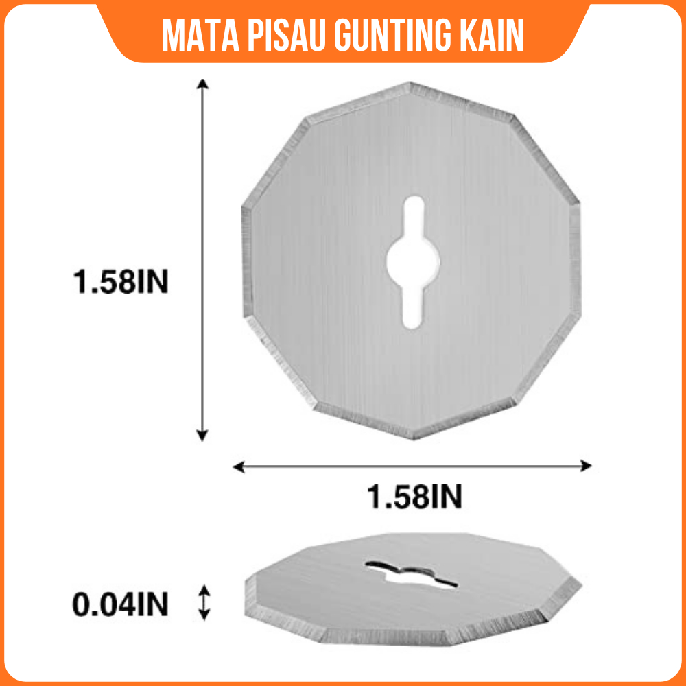 Mata Pisau Gunting Kain Baterai Bulat  Rotary Cutter