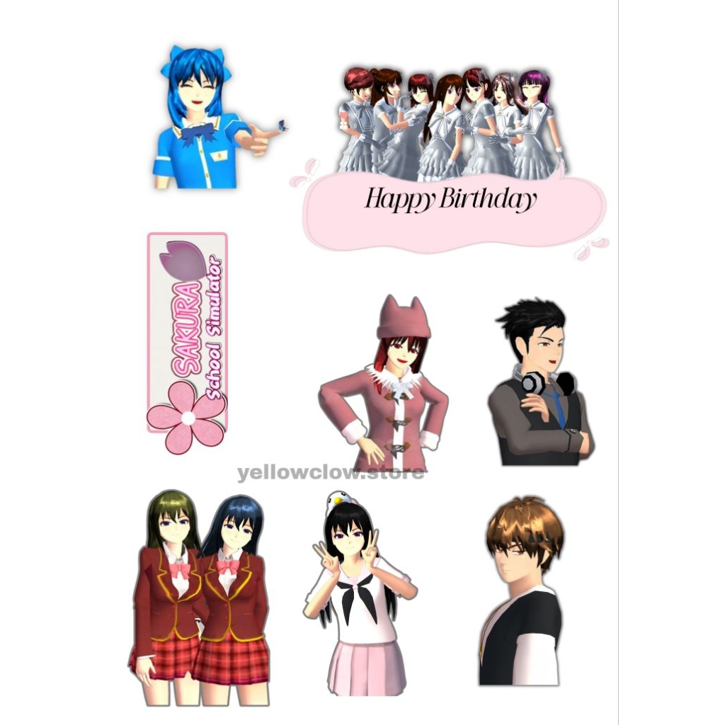 [SAKURA SCHOOL SIMULATOR] Topper Sakura School Simulator Terbaru/ Topper Kue Ulang Tahun Tema Sakura