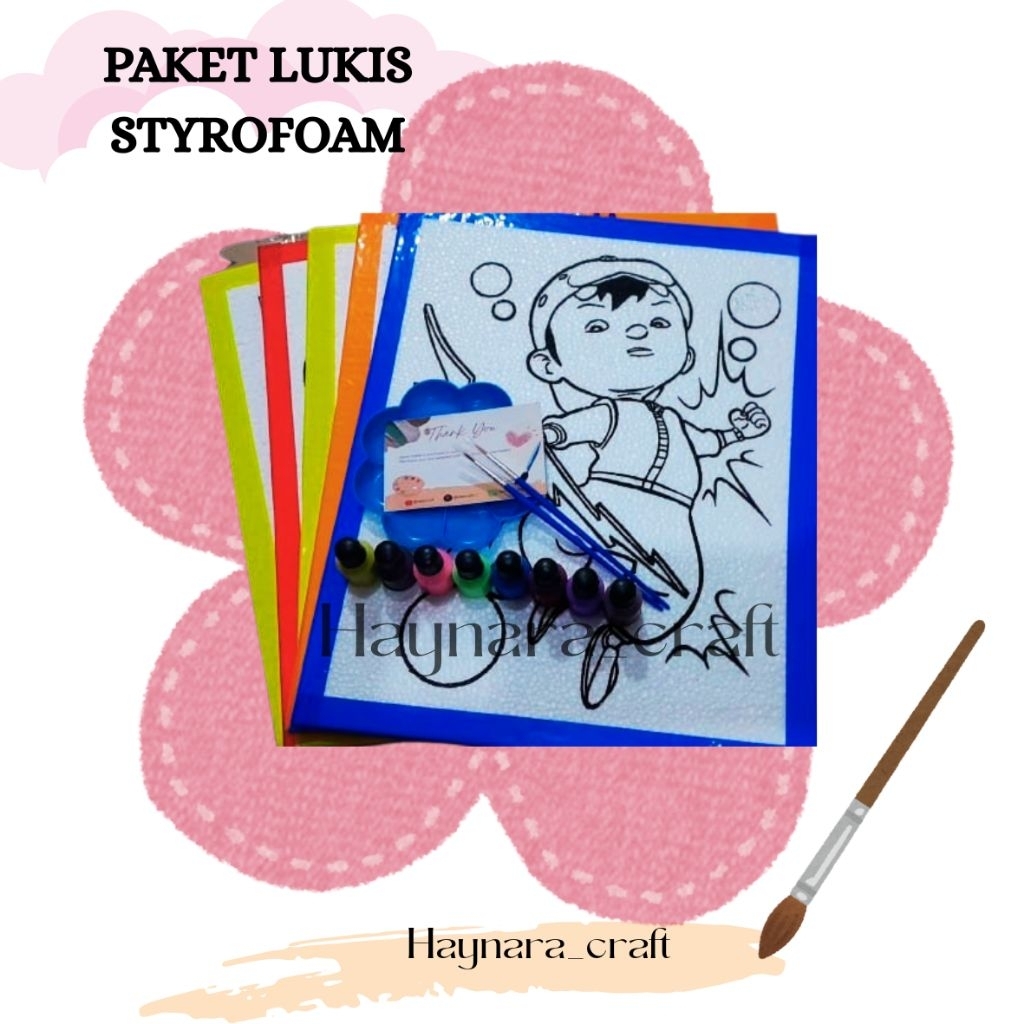 PAKET LUKIS STYROFOAM LENGKAP TERMURAH/ MEWARNAI STEROFOAM