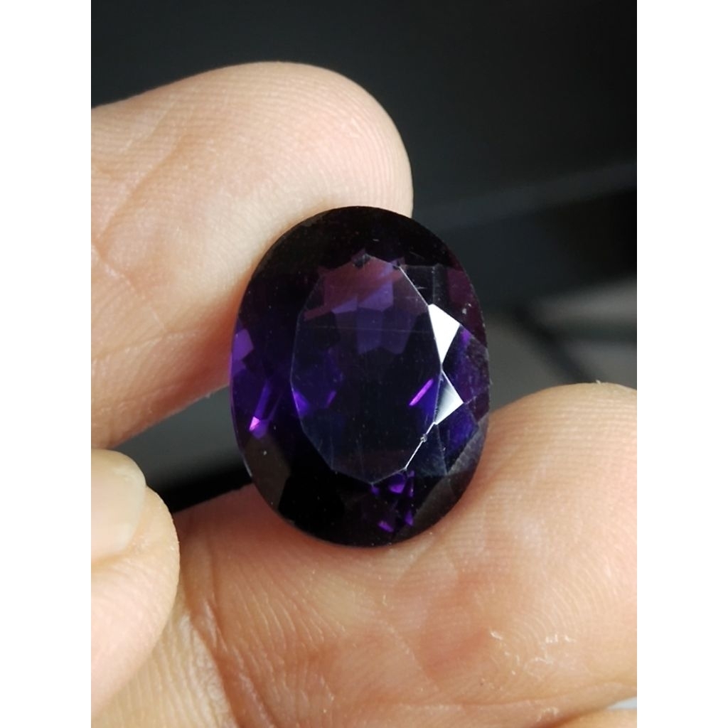 Natural Amethyst Memo 16 x 12 x 6.9 mm 8.55 Ct Kecubung Ungu Tua Super Oval Cutting NTD YGL 1701
