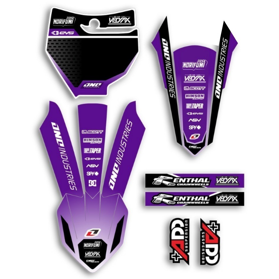 Striping Stiker Papan Nomor Spakbor Depan Belakang Arm Usd Ktm 85 ( FREE NAMA DAN NOMOR )