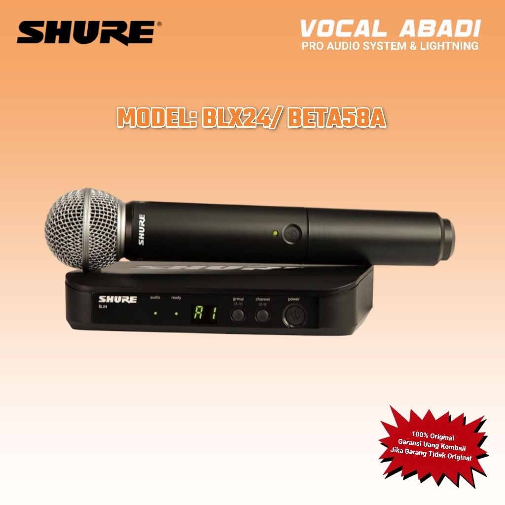 MICROPHONE WIRELESS SHURE BLX24/BETA58A