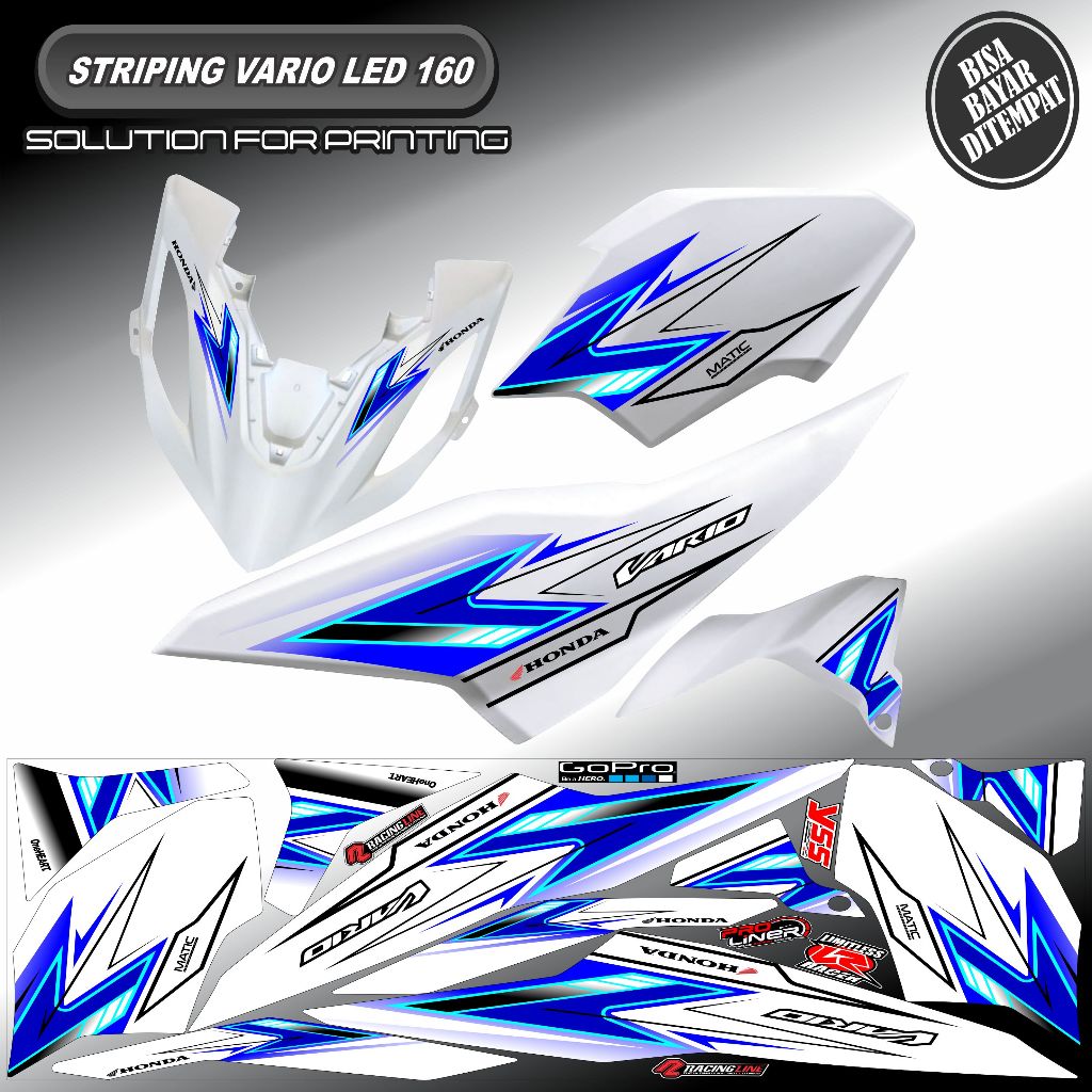 STRIPING STICKER RACING VARIASI VARIO LED 160