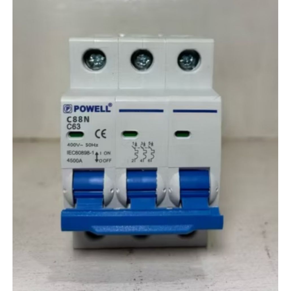 MCB 3PHASE 63A POWELL