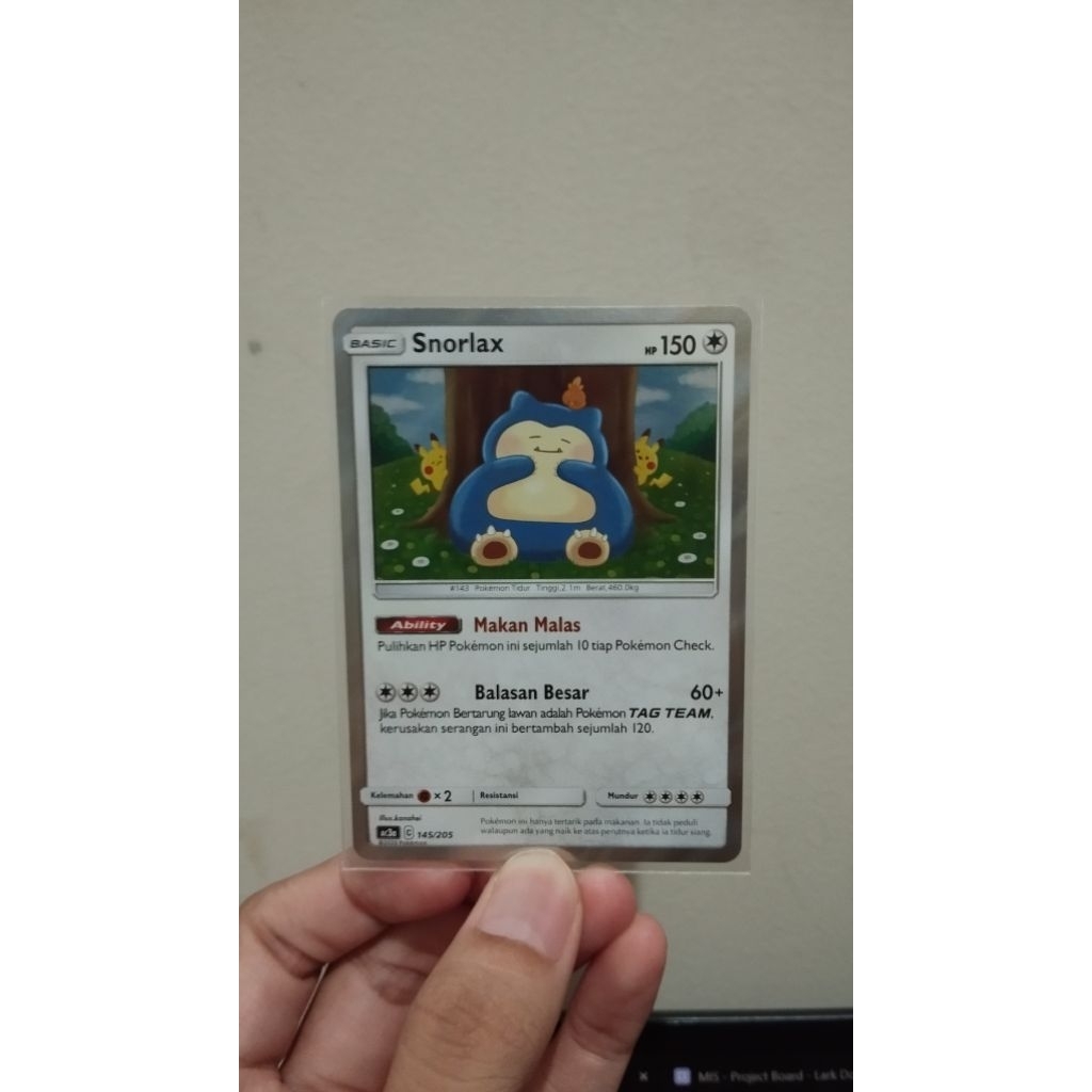 Snorlax Foil AC3a 145/205 Kartu pokemon snorlax pikachu ngintip