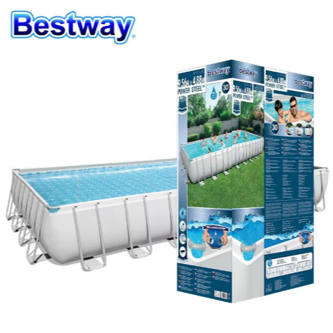 Bestway Kolam Renang Portable Kolam Renang Anak Jumbo Power Steel 488cm + Filter 56670 Bestway