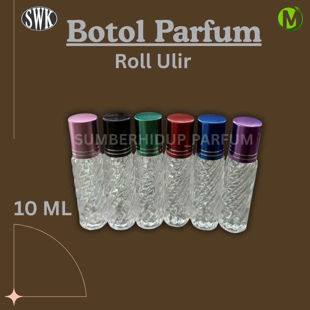 Botol Parfum Roll On Ulir 10ml Elegan Unik