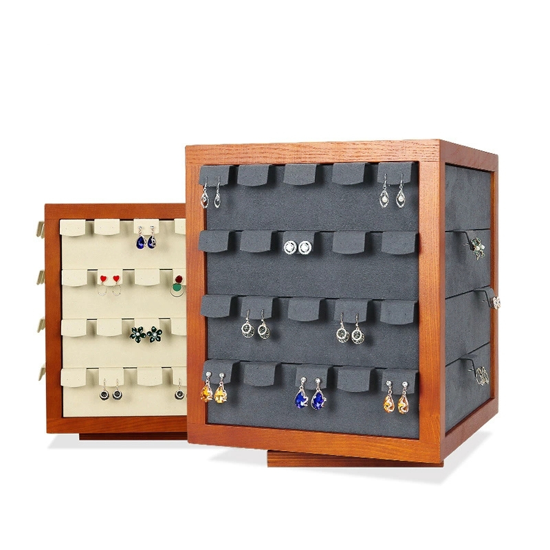 Display Putar Perhiasan Rak Anting Putar 360 Magnetik Display Cincin Putar Serba Guna Manual