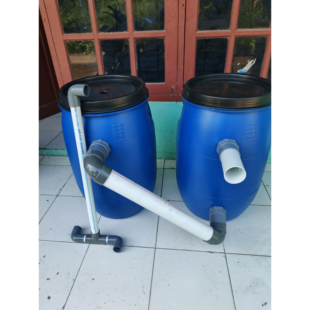 2 Tong filter kolam ikan koi