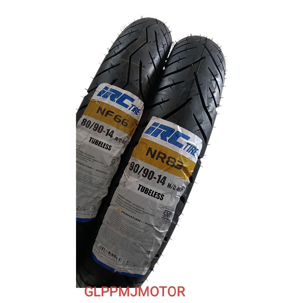 PAKET 80/90-14 & 90/90-14 SEPASANG SATUAN BAN LUAR IRC NF66 NR83 ORIGINAL TUBELESS SET DEPAN BELAKAN