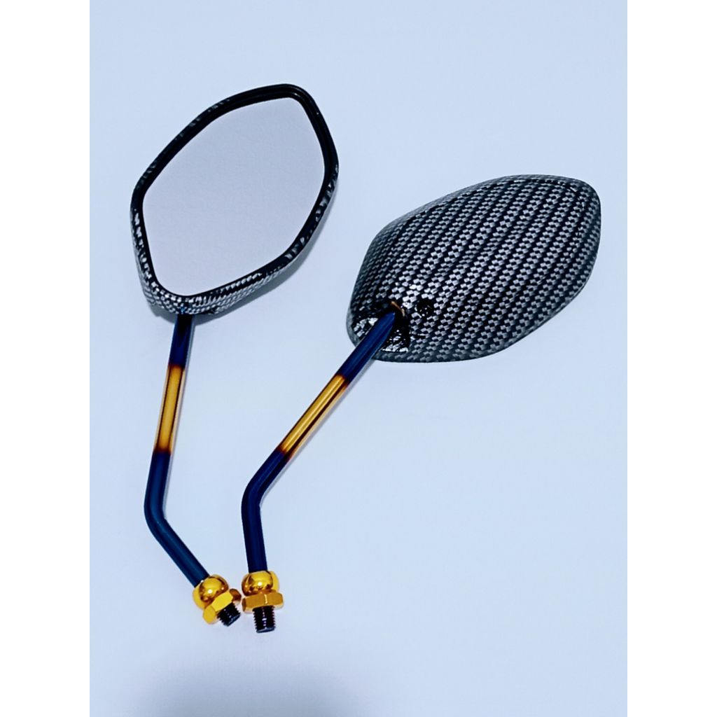 KACA SPION TANGKAI PANJANG TWOTONE/CARBON  VARIASI MOTOR BEAT KARBU-BEAT NEW DELUXE-BEAT FI-BEAT ESP