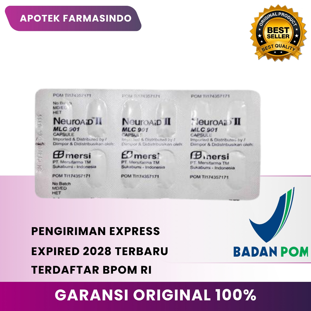 Neuroaid II PT.Mersifarma | Neuroaid II MLC 901 Original | Bantu Perbaikan Saraf Dan Otak | Obat Kes