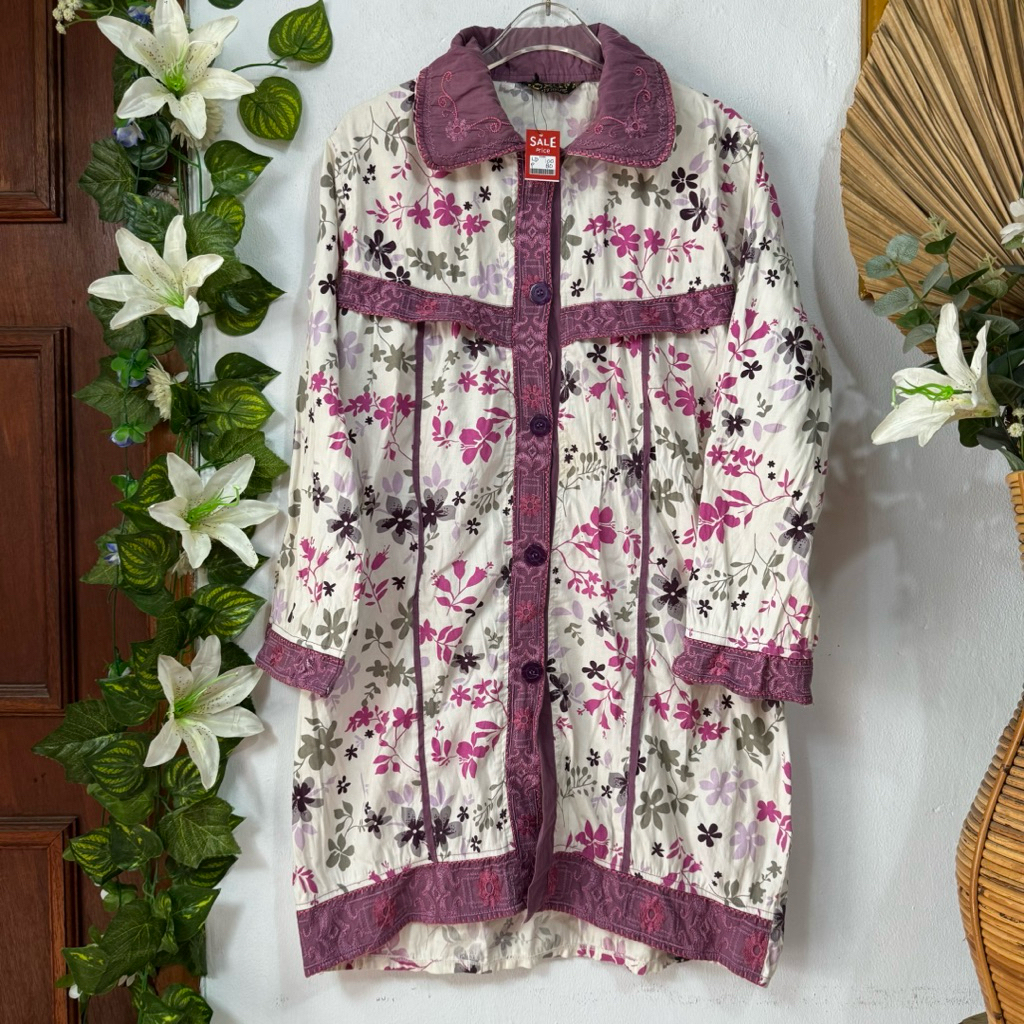 Tunik Katun Bunga Putih