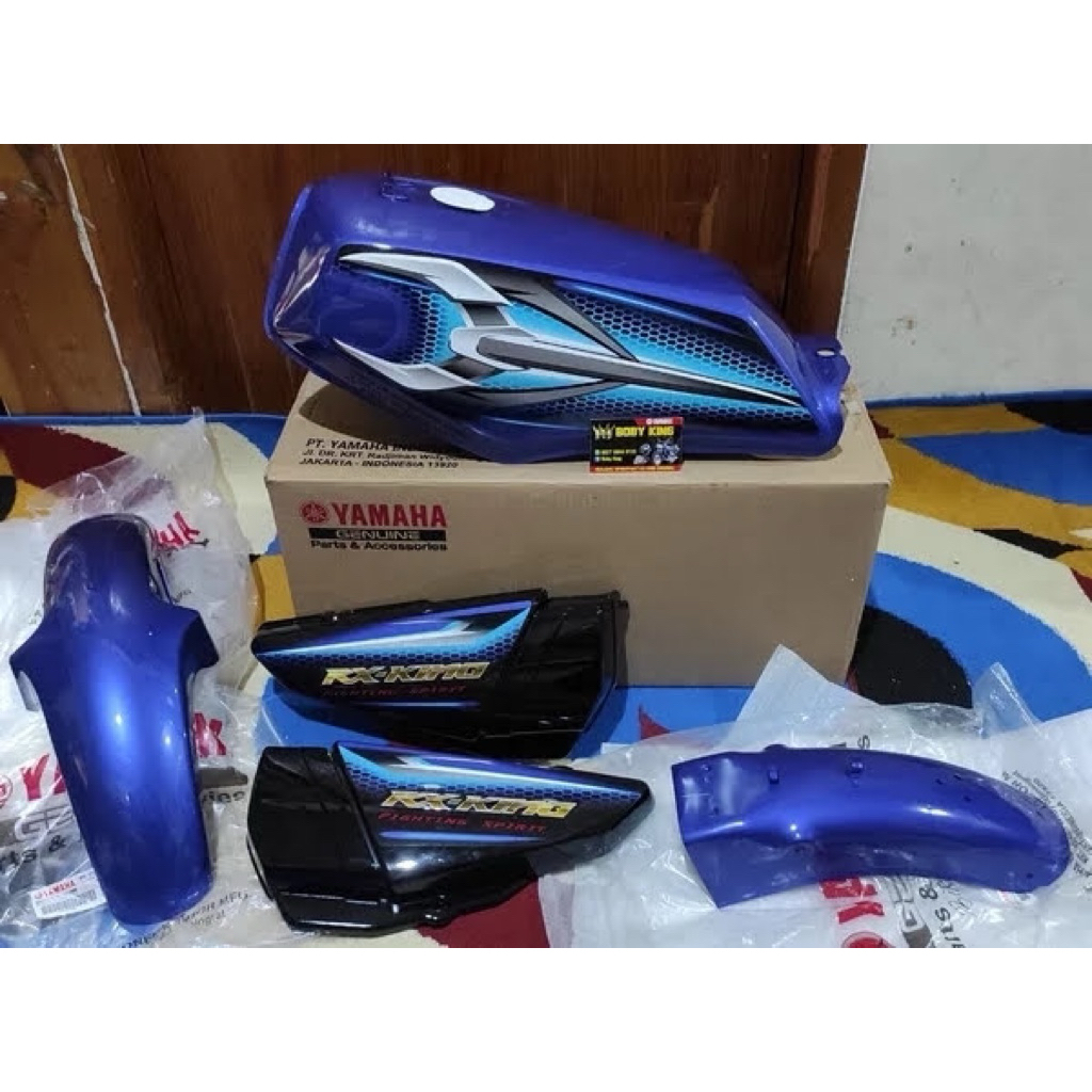 BODYSET TANGKI SPAKBOR BOX AKI RXKING RX KING PEREDAM 2007 BIRU ORIGINAL YAMAHA