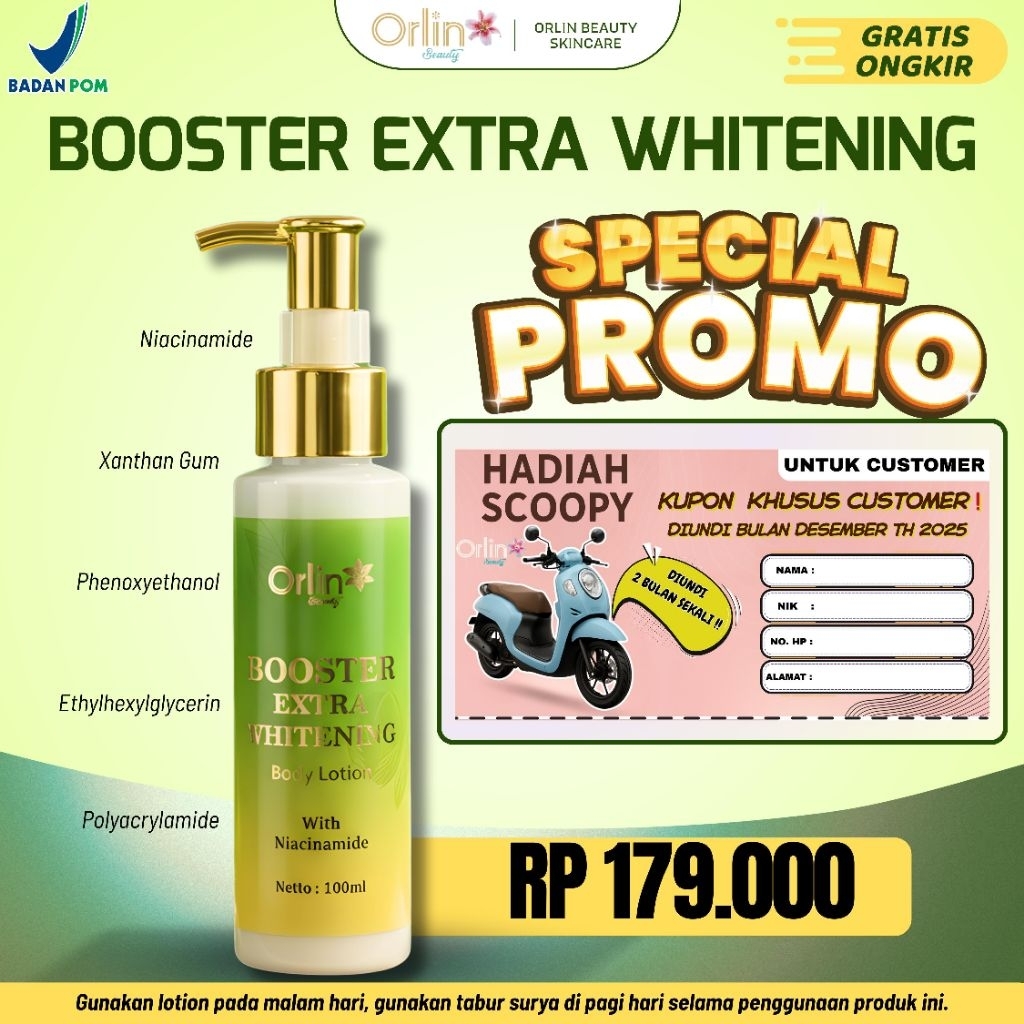 HB MALAM ORLIN BEAUTY /HB BOOSTER /PEMUTIH BADAN/BIBIT PEMUTIH/HB DOSTING
