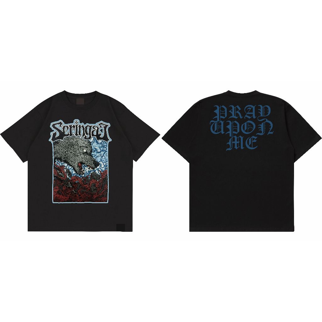 KAOS Band SERINGAI - Baju METAL SERIGALA MILITIA / TSHIRT HITAM Band Rock