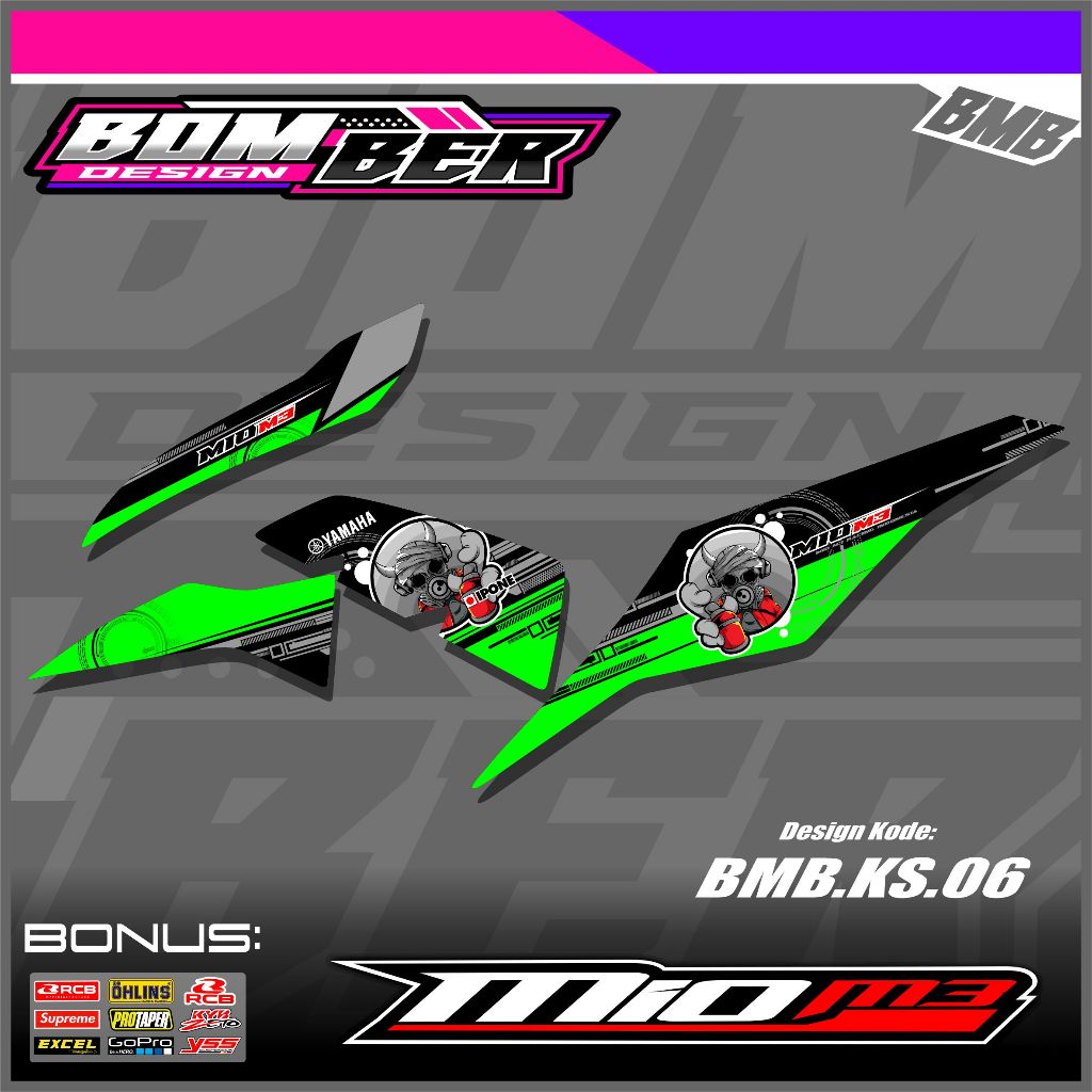 STIKER STRIPING YAMAHA MIO M3 MIO Z MIO 125 KUALITAS ORIGINAL SEMI FULLBody BMB.06