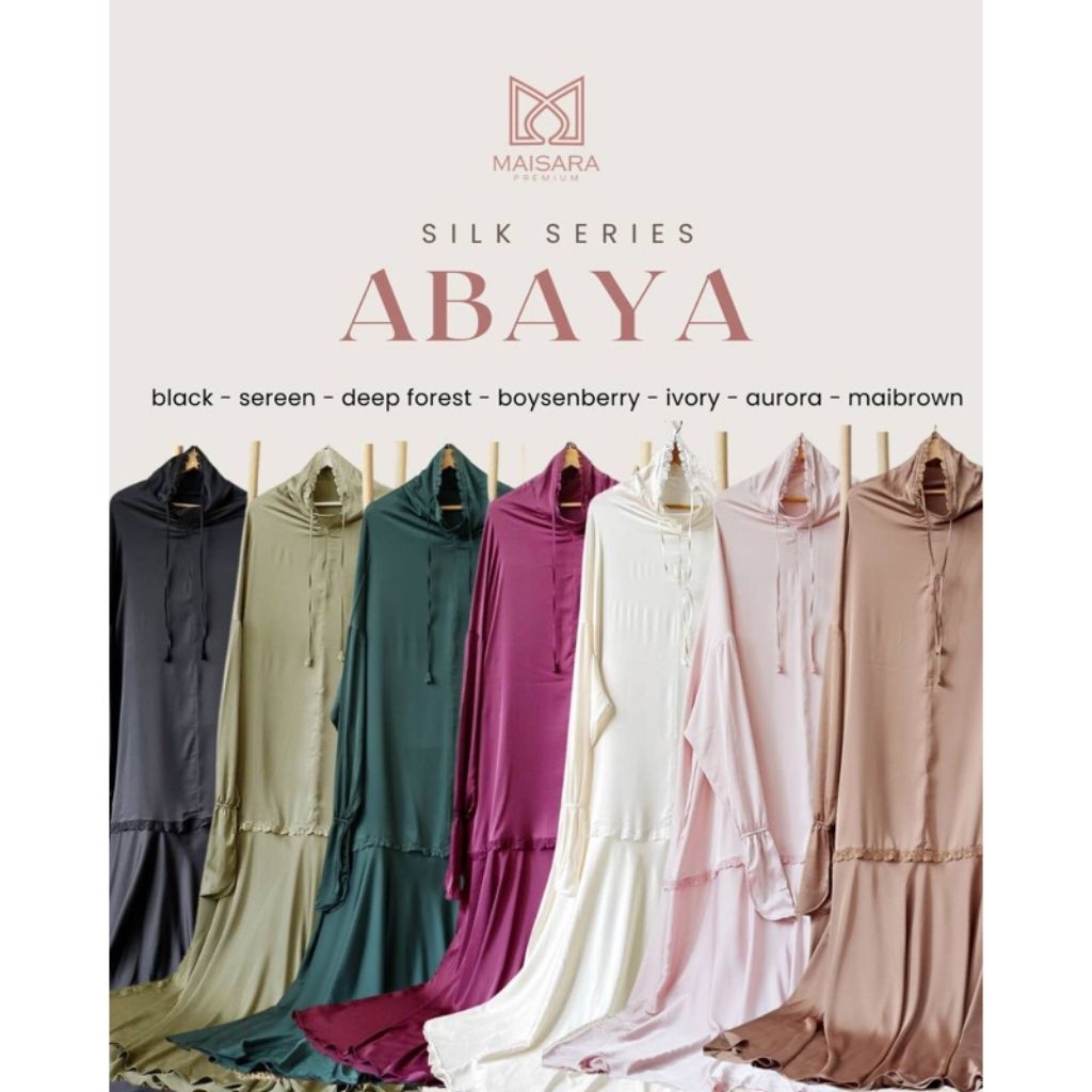Maisara Premium Mukena Silk Abaya Dewasa Lembut Adem Polos dingin nyaman anggun Ori