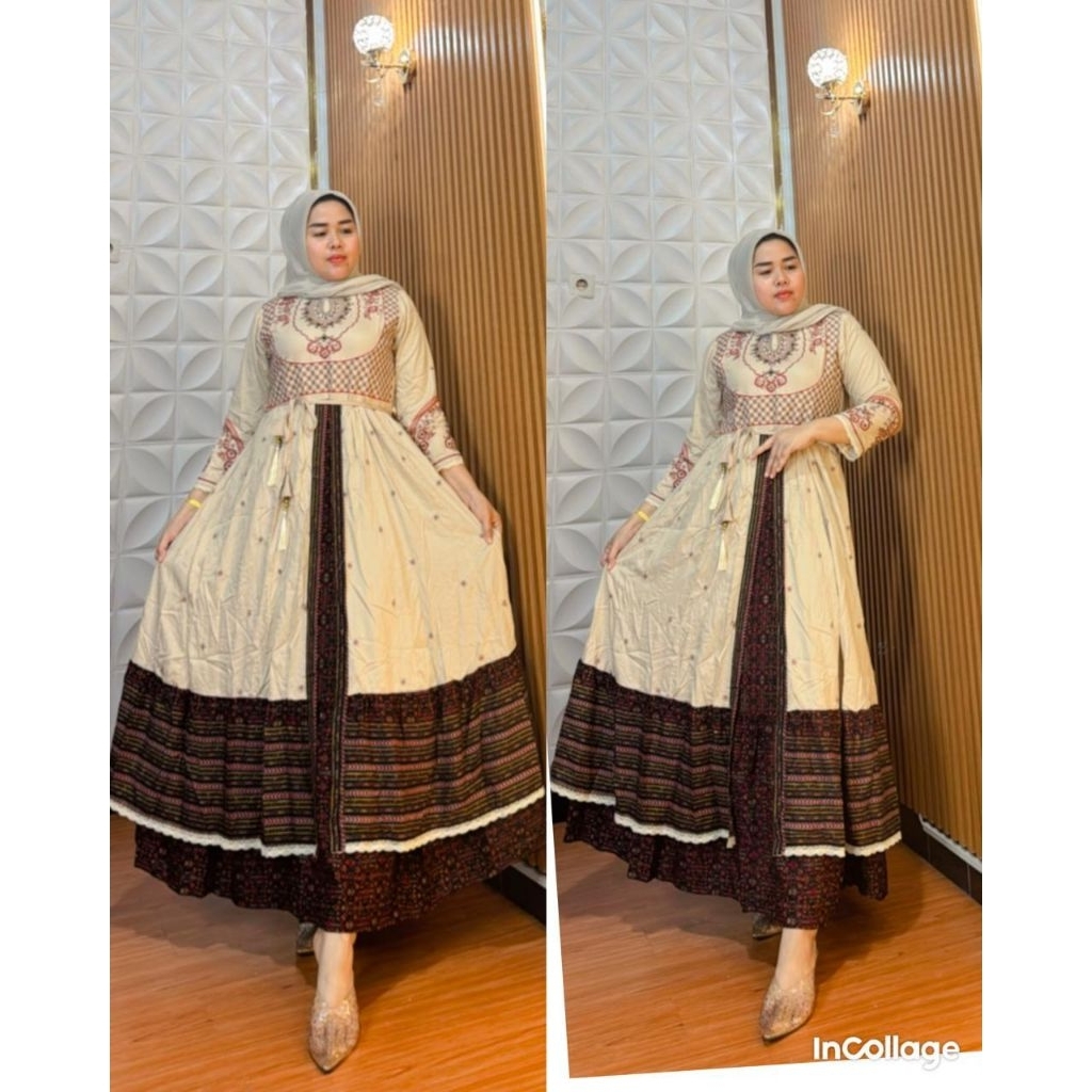 GAMIS HINDI LAYLA BORDIR CANTIK / GAMIS HINDI BORDIR