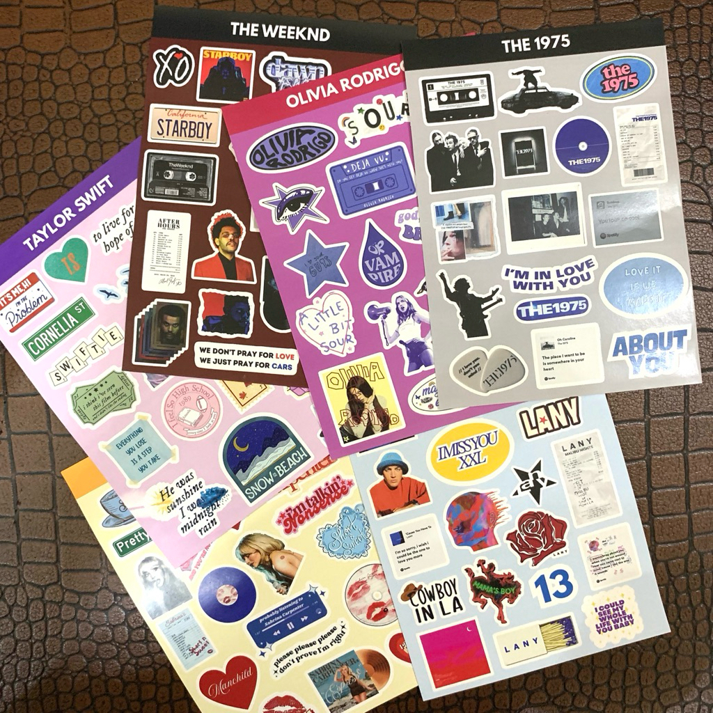 [READY STOCK] STICKER LANY THE WEEKND SABRINA CARPENTER OLIVIA RODRIGO TAYLOR SWIFT THE 1975 TUMBLR 