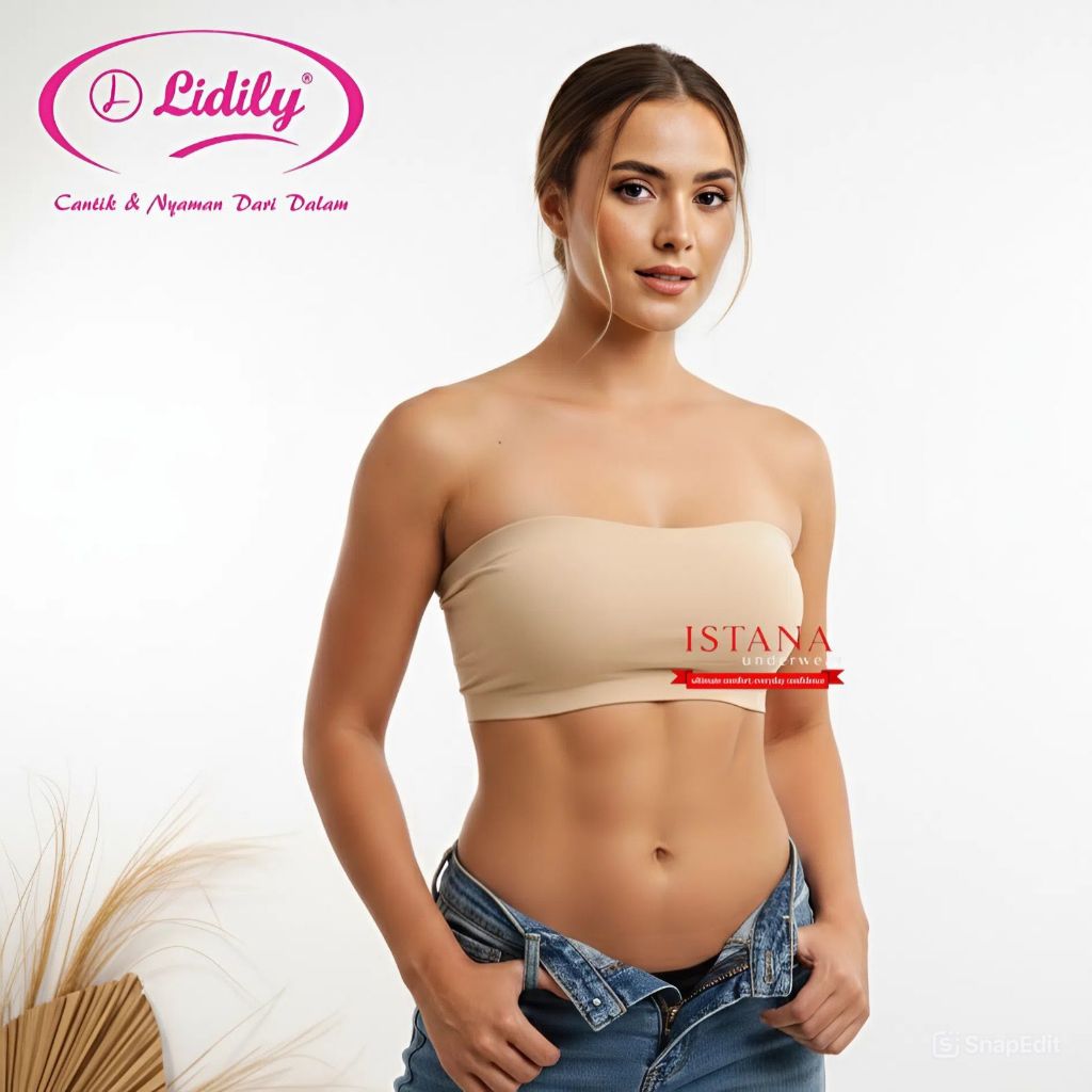 Lidily Bra Kemben Busa Kait Belakang Anti Melorot Bahan Seamless Berpori adem