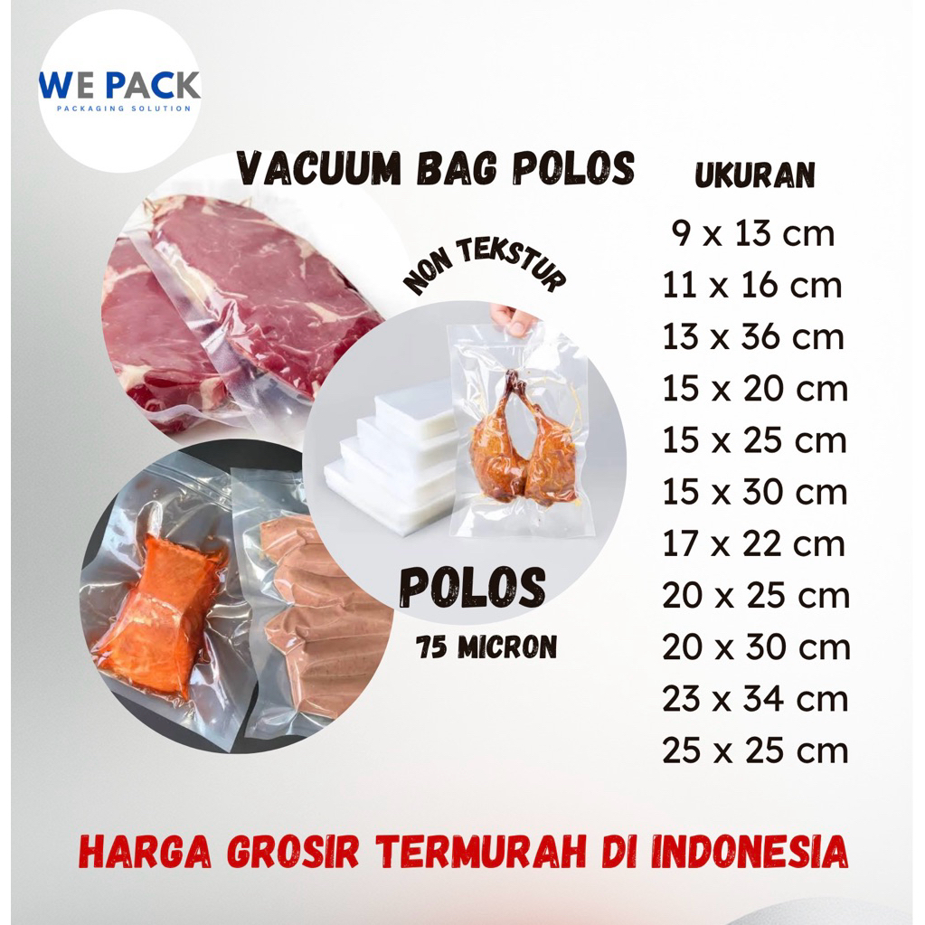 PLASTIK VACUUM BAG POLOS/ PLASTIK VACUUM GROSIR /PLASTIK VACUUM MAKANAN POLOS MURAH