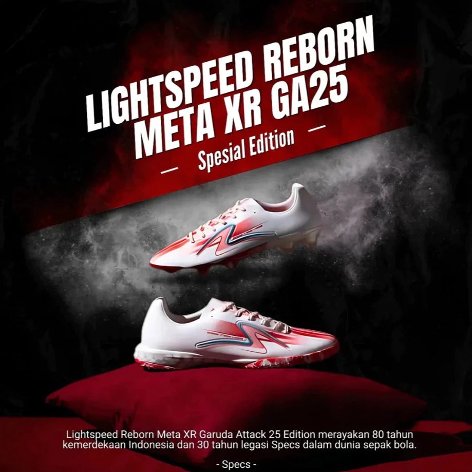 New Colour  Sepatu Futsal Specs Lightspeed Reborn Meta XR IN - Garuda Attack White Magnifico Terlari