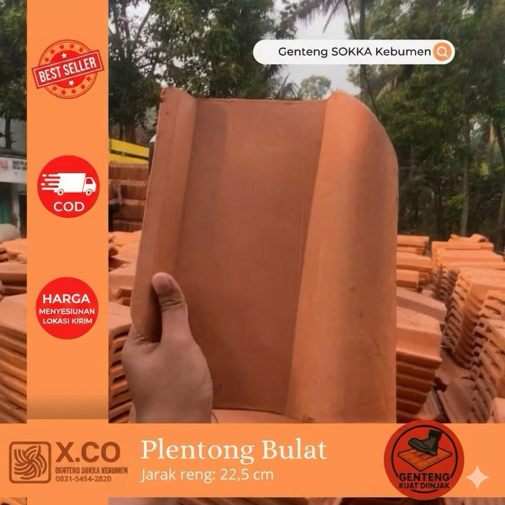 Genteng Plentong Bulat Super asli Sokka Kebumen Kualitas no1 tahan injak