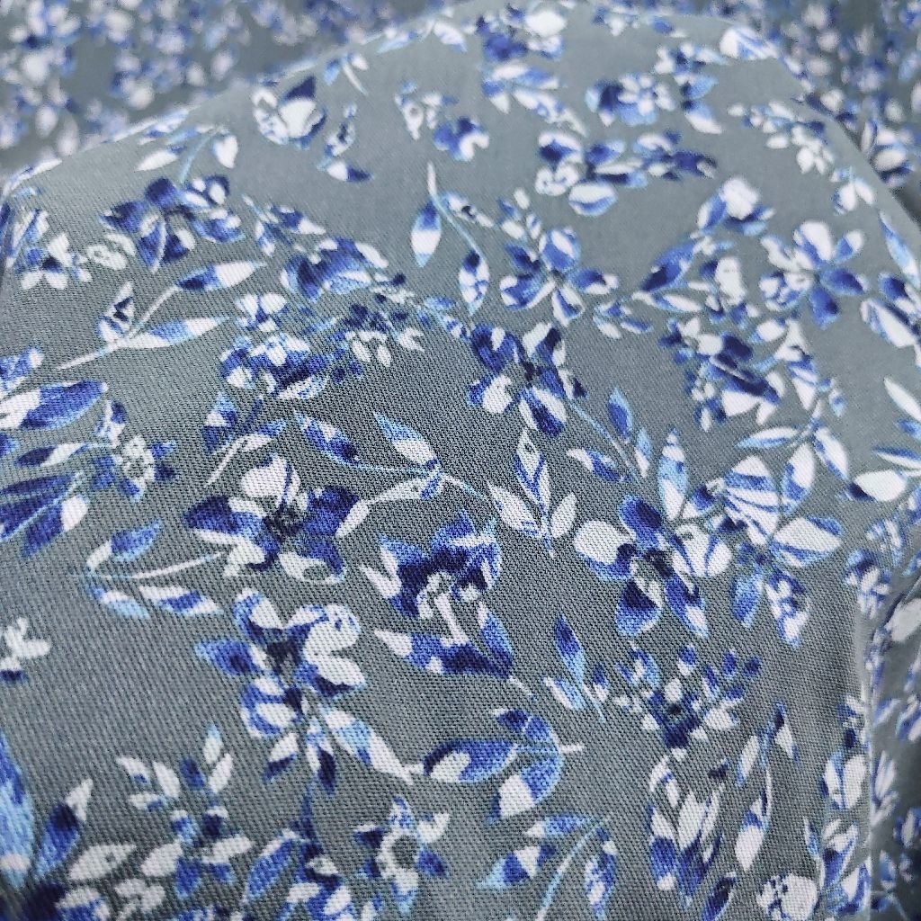 KAIN KATUN RAYON TWILL MOTIF BUNGA KECIL SISA GARMENT - KAIN RAYON MOTIF KEMBANG KECIL - KAIN KATUN 