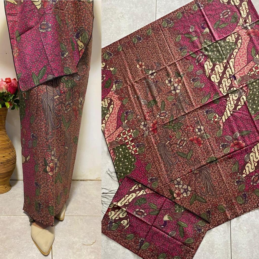 Kamen Sutra Paris Batik Merak Set Slendang Premium