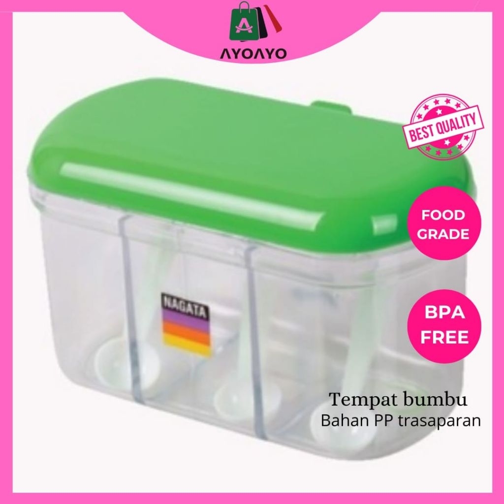 Tempat Bumbu 3in1 Unik Bagus Dan Kuat Wadah Garam Lada Micin Gula Wadah Bumbu Trasparan