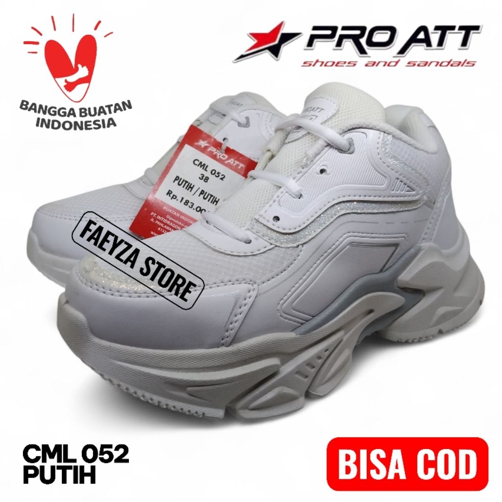 Sepatu Wanita putih ORI PRO ATT Sepatu Wanita Sneaker putih Sepatu Jogging Sport wanita putih