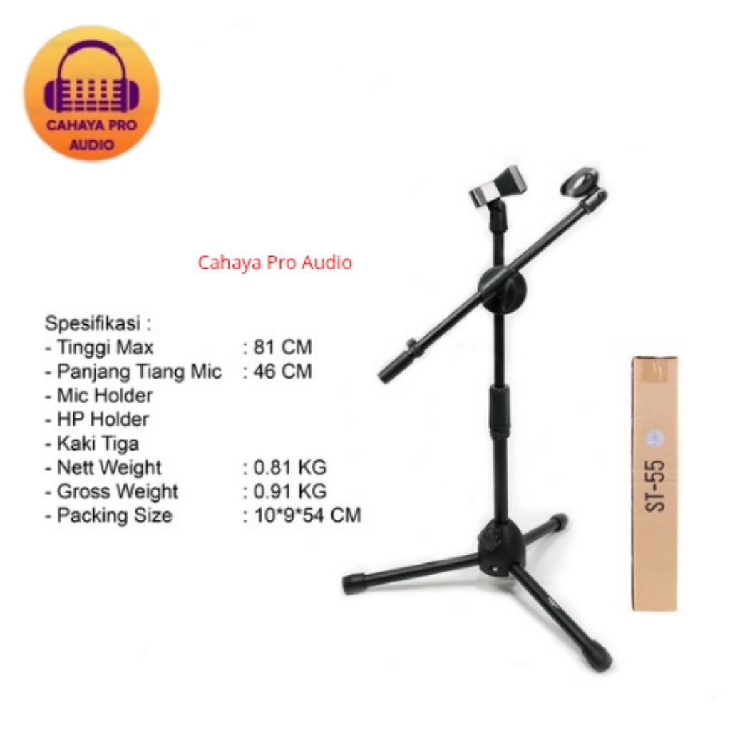 Stand Microphone Mic Pendek Full Besi