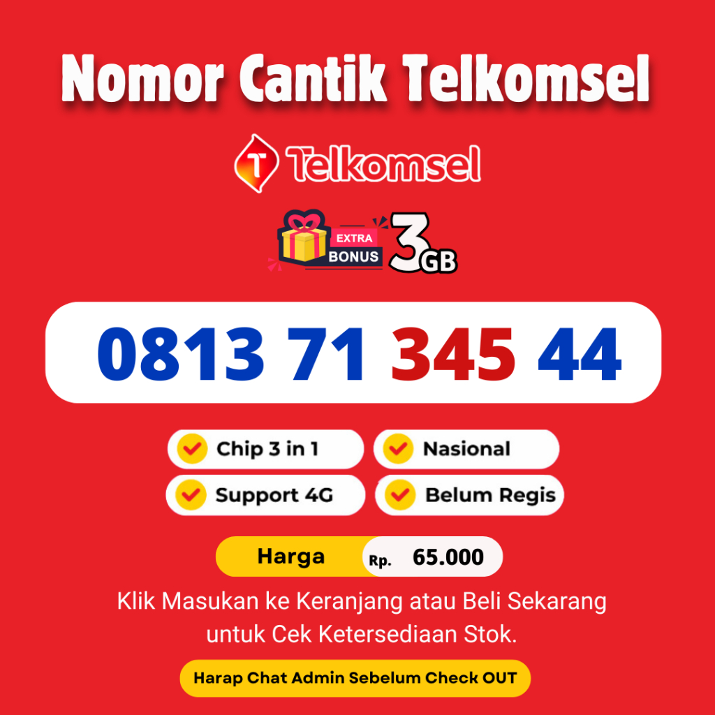 Nomor Cantik Telkomsel Seri Urut Naik 11 Digit Murah - Nomor Cantik Simpati 11 Digit Support 4G LTE 