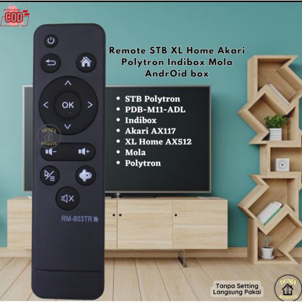 Remote STB Android TV XL Home Akari Polytron Indibox Mola