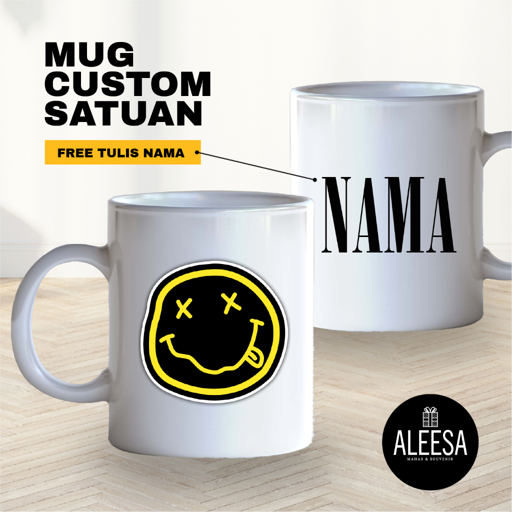 Mug custom sablon satuan / mug kado custom / Band Nirvana