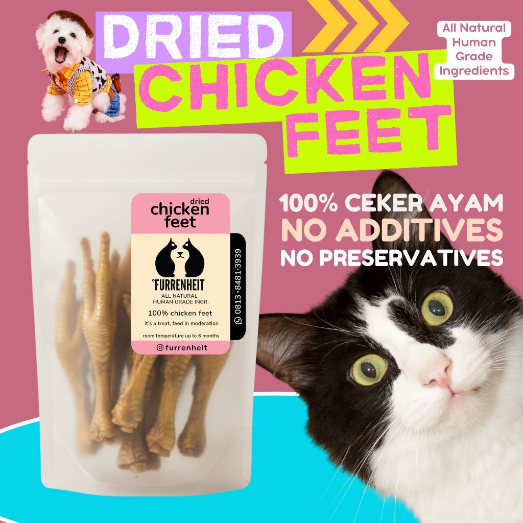 [FURRENHEIT] DRIED CHICKEN FEET (20g/50g) CEKER AYAM KERING DEHYDRATED CHICKEN FEET Jerky Snack Kuci