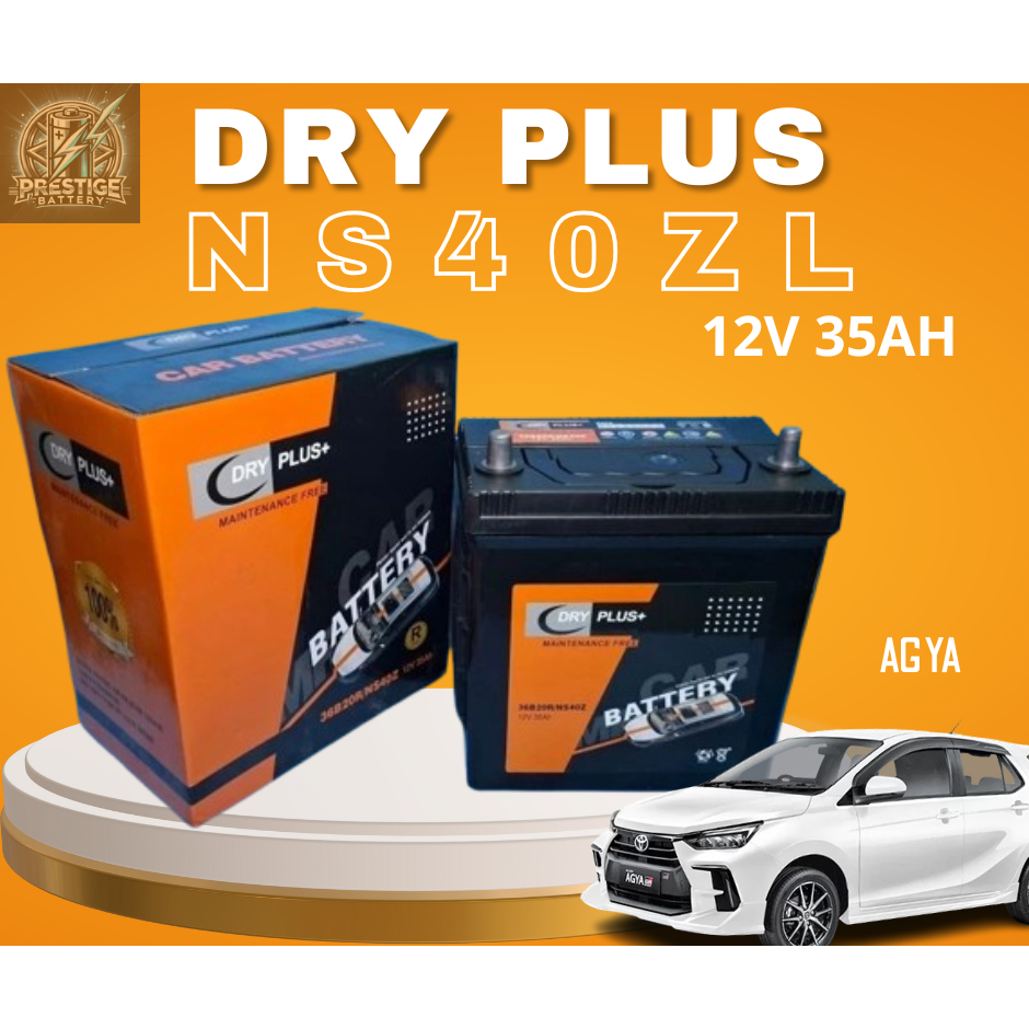 AKI DRYPLUS NS40ZL 12V 35Ah UNTUK MOBIL KECIL / LCGC – AKI KERING BEBAS PERAWATAN