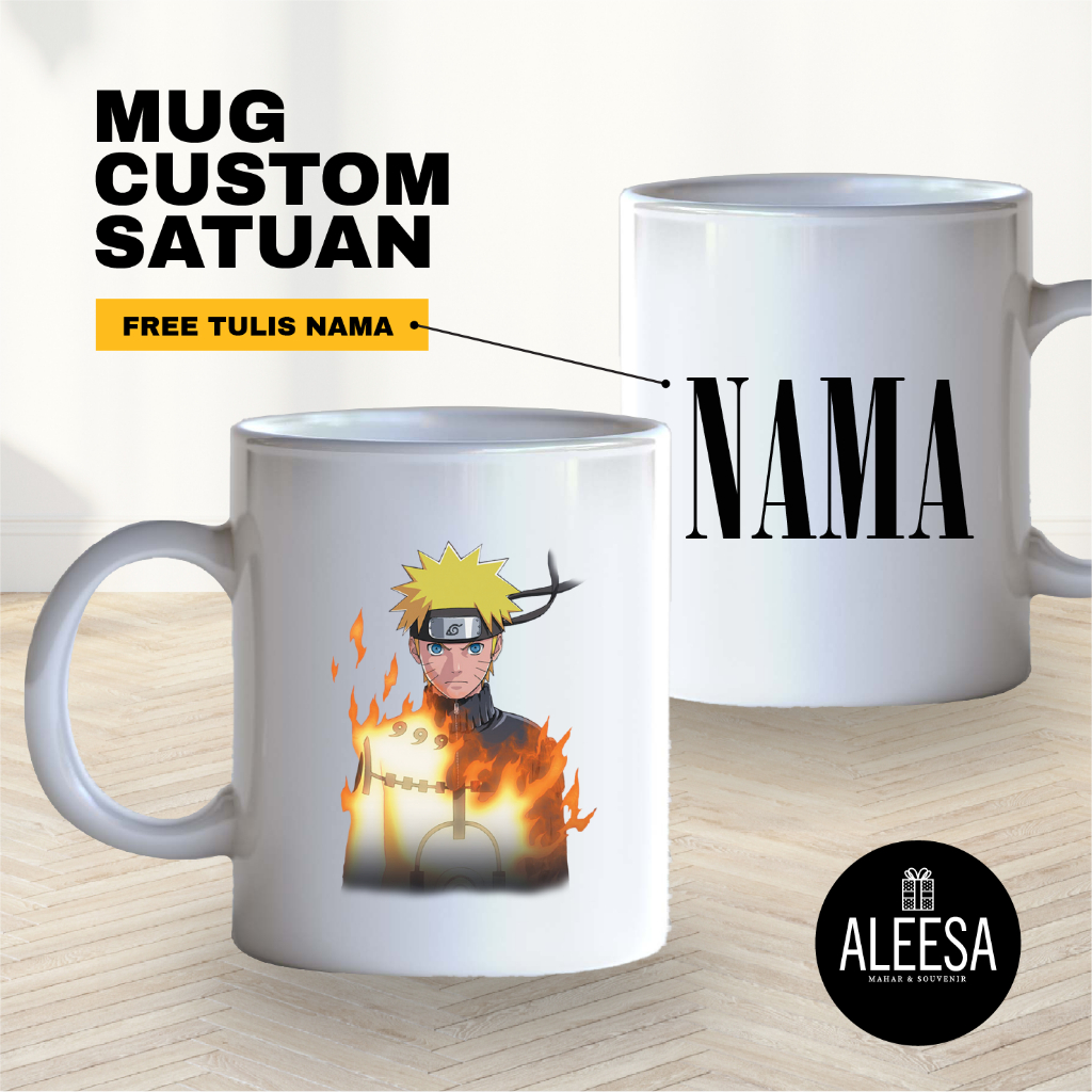Mug custom sablon satuan / mug kado custom / Anime / Naruto