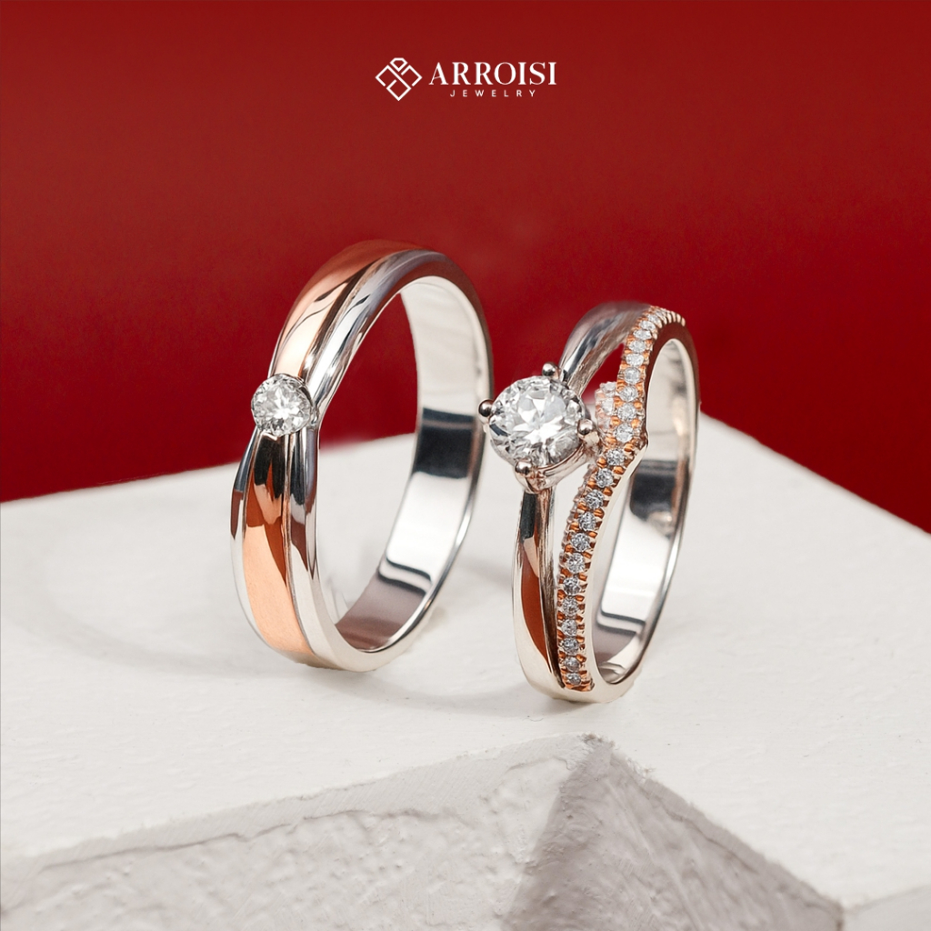 Arroisi Jewelry Cincin Couple Cincin Nikah Cincin Kawin (PS - 011)