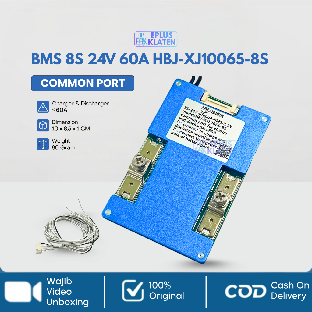 BMS 8S 24V 60A 3.2V Common Port 6 Mosfet Baterai LifePO4 Battery Protector Lithium HBJ-XJ10065-8S - 