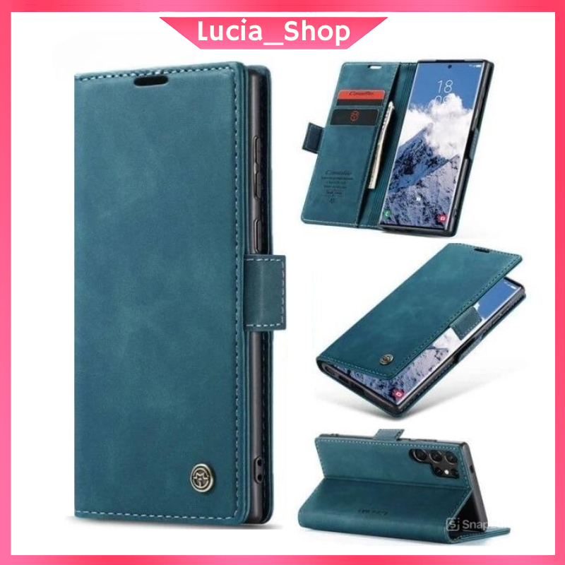 Case Vivo Y20 Y20i Y20S Y12S Y36 Y27 Y22 Y22S Y16 Casing Caseme Flip Dompet Biru TPU Premium