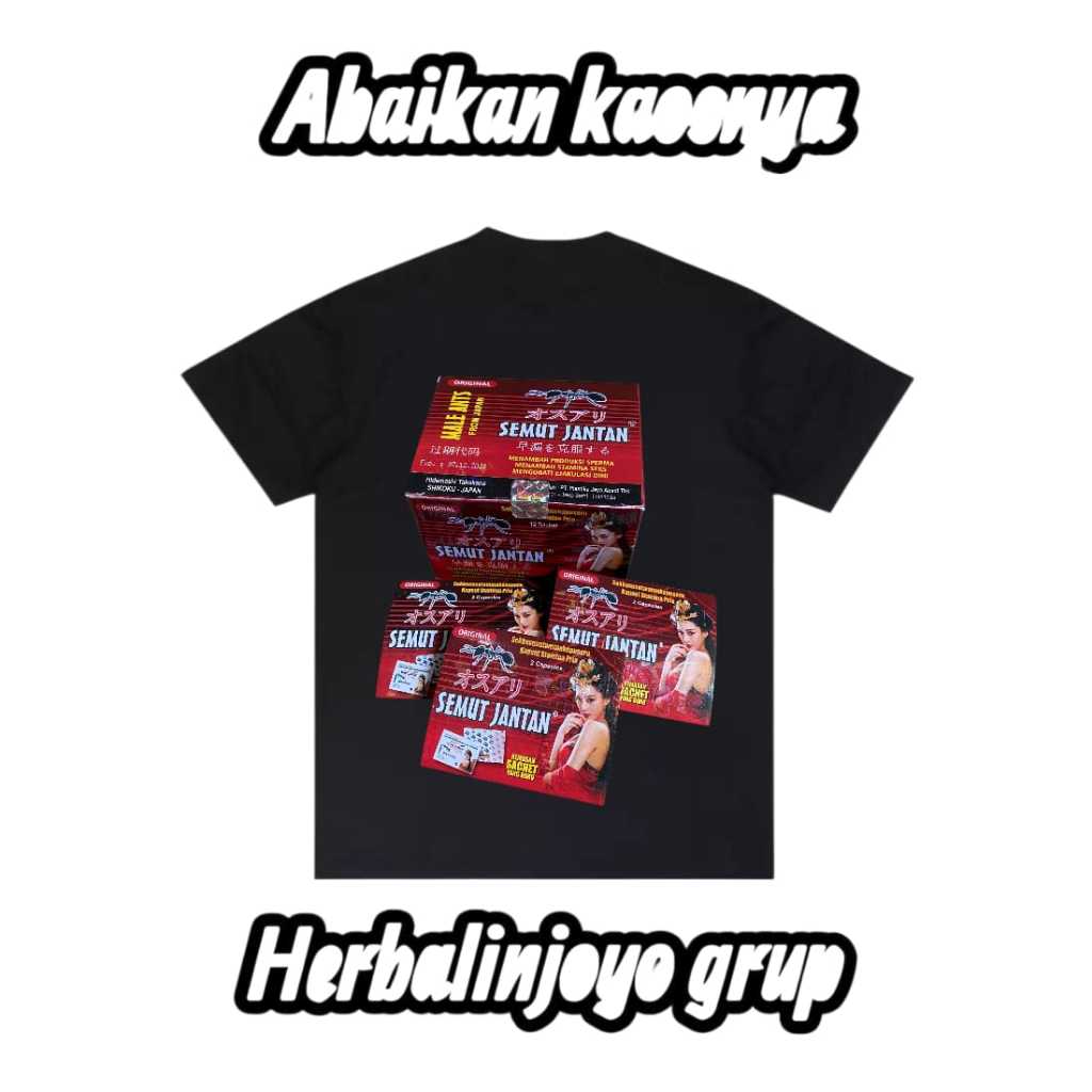 KAOS PRINT SEMUT JANTAN ABAIKAN KAOSNYA HITAM
