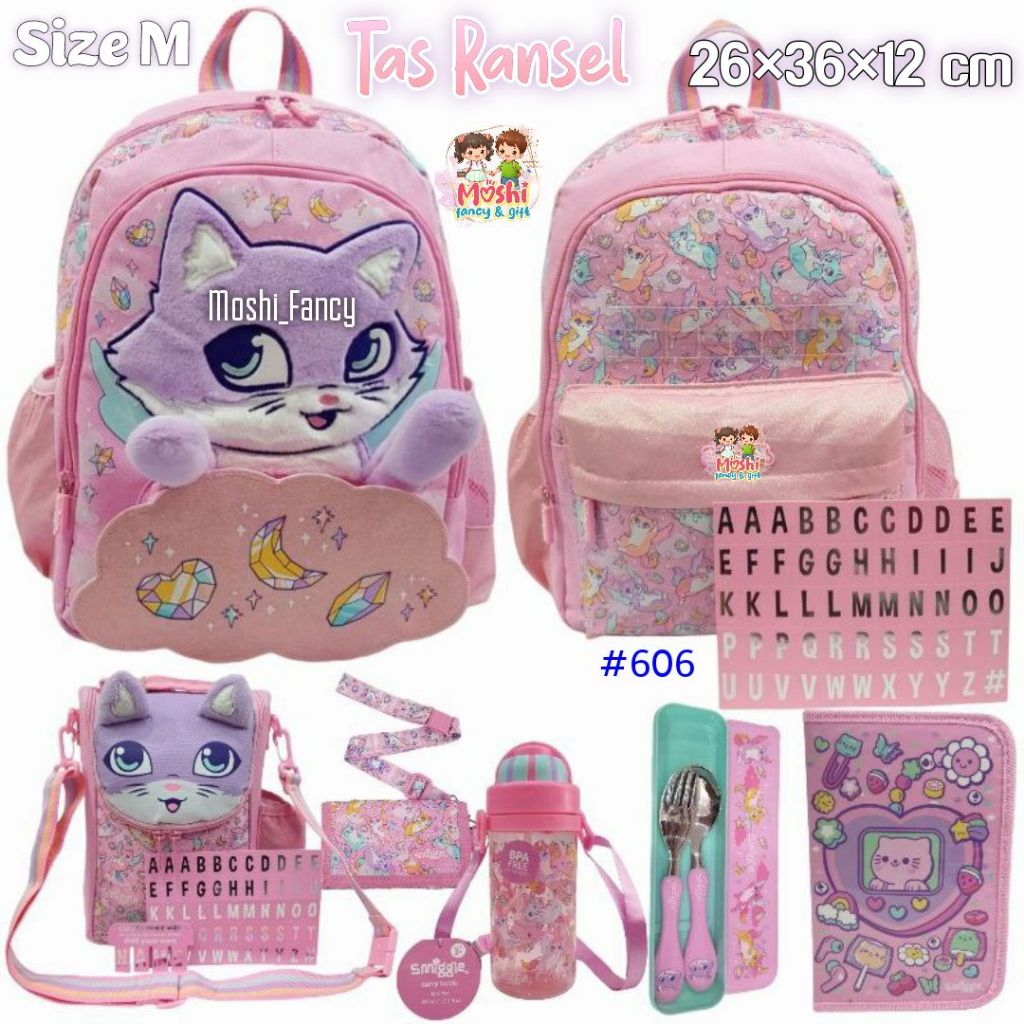 Tas Happy Cat Pink / Tas Ransel Cat Boneka / Tas Gendong Anak Model Kucing Boneka / Tas Anak Sekolah