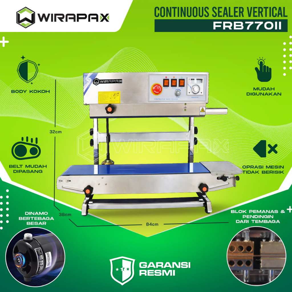 WIRAPAX Continuous Sealer Vertical FRB770ii | Mesin Sealer Kemasan Otomatis | Mesin Sealer Plastik