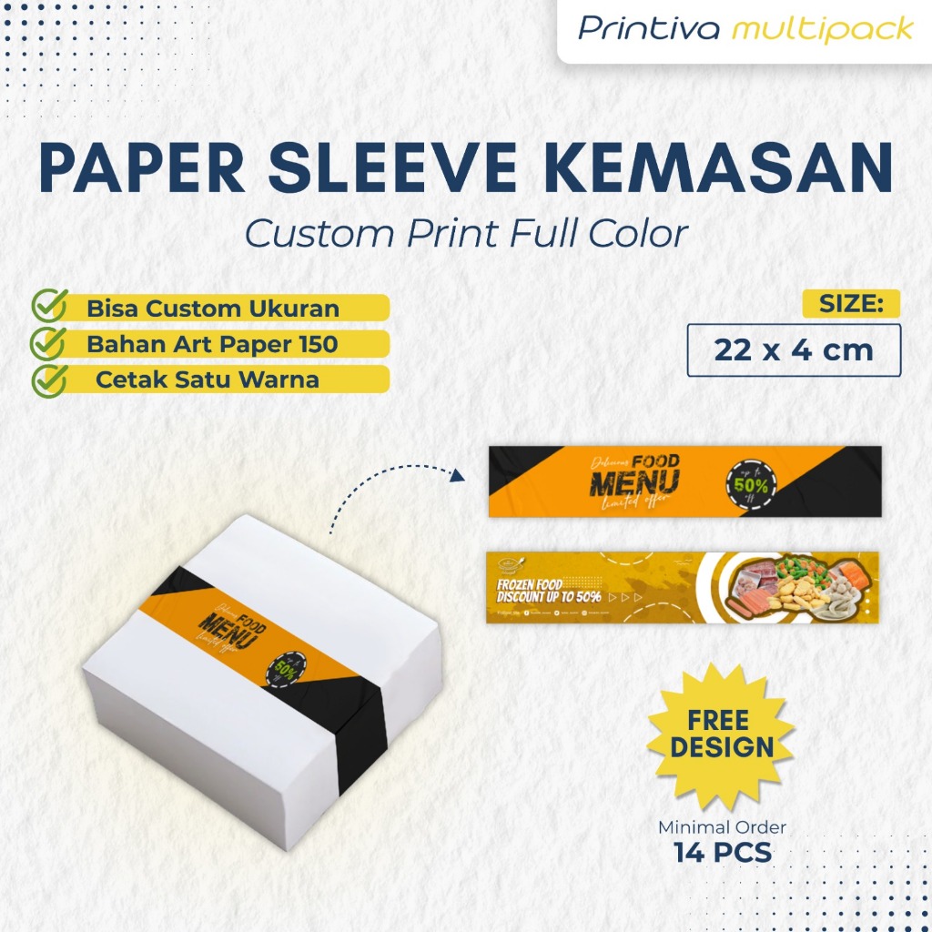 Cetak Paper Belt Custom / Print Label Segel Box / Paper Sleeve Kemasan