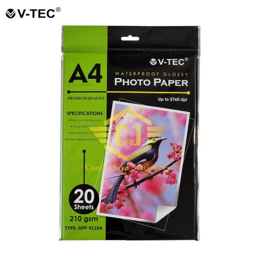 PHOTO PAPER GLOSSY VTEC 210 & 230