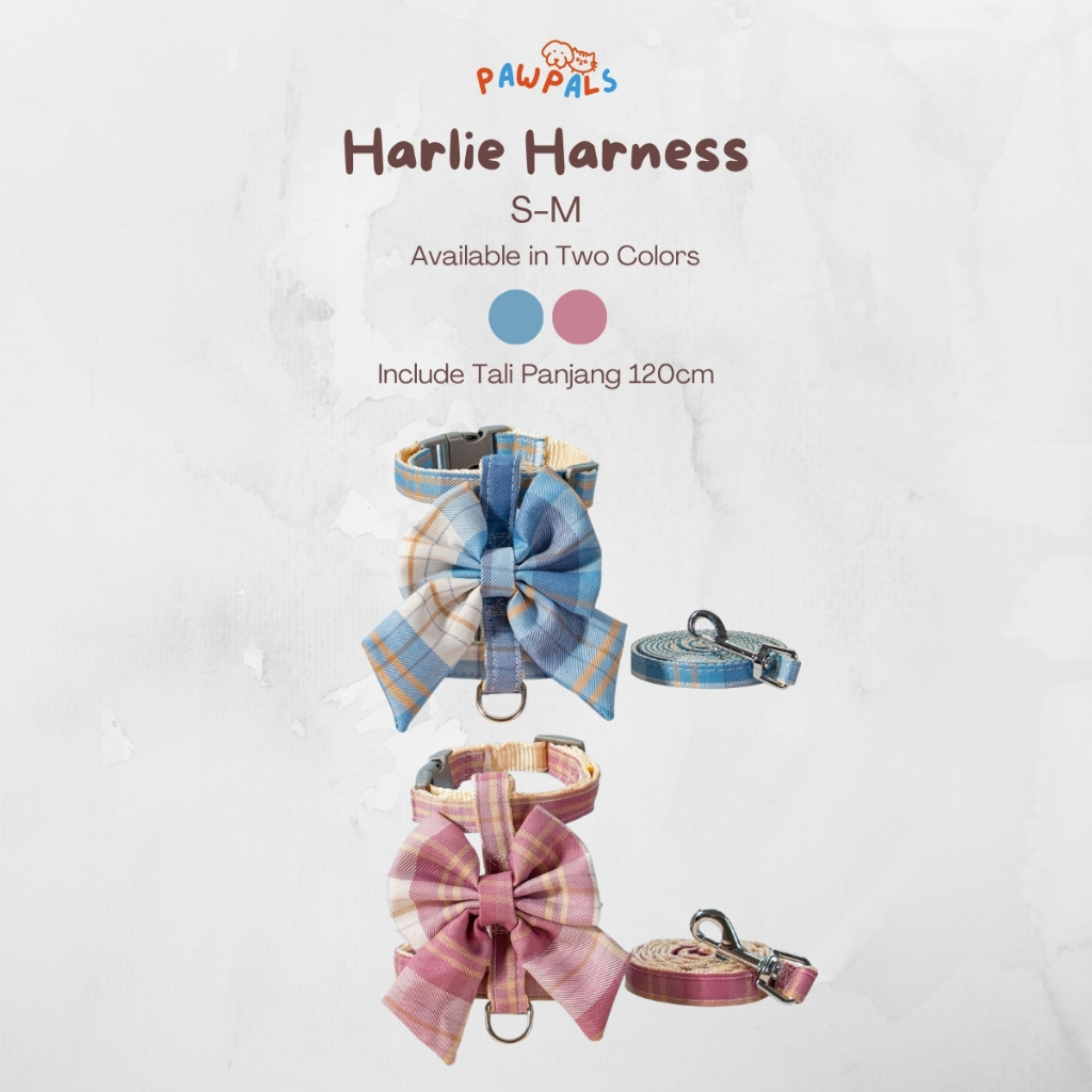 Harlie - Tali Tuntun Tali Dada Baju Tali Pita Anjing Kucing Premium Lucu