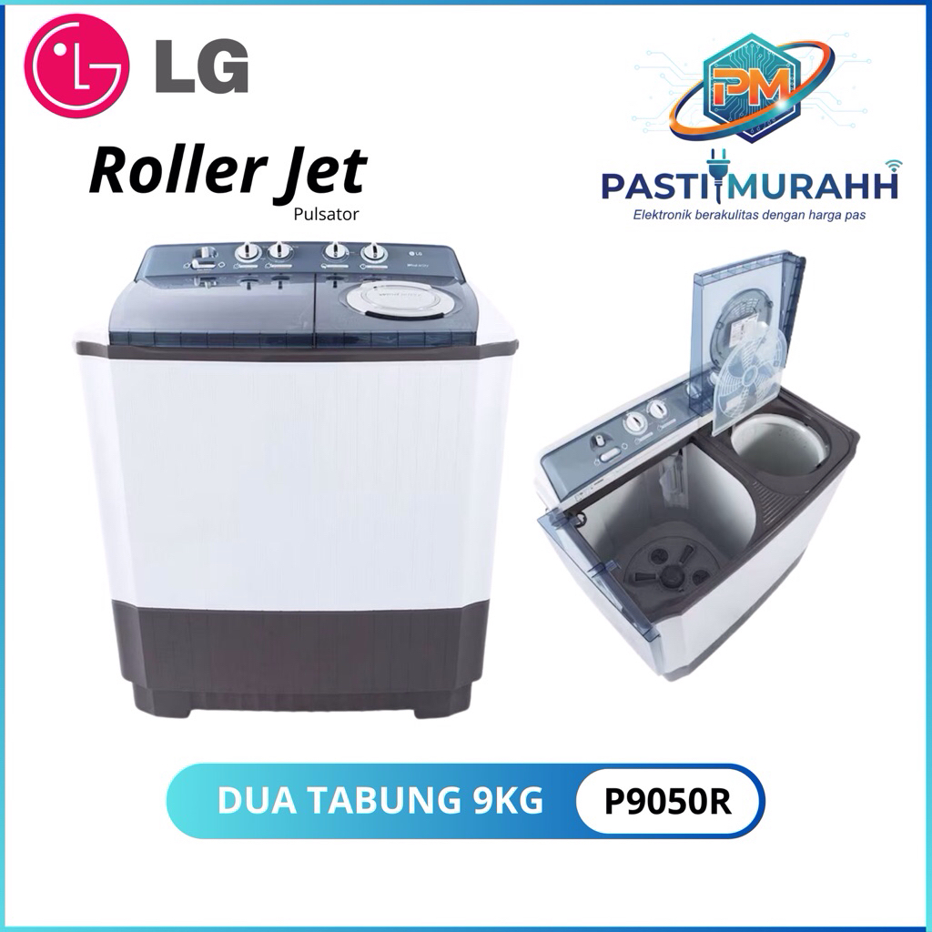 MESIN CUCI LG P9050R(Abu) / P9050RTB(merah) MESIN CUCI LG 9KG 2 TABUNG ROLLER JET PULSATOR
