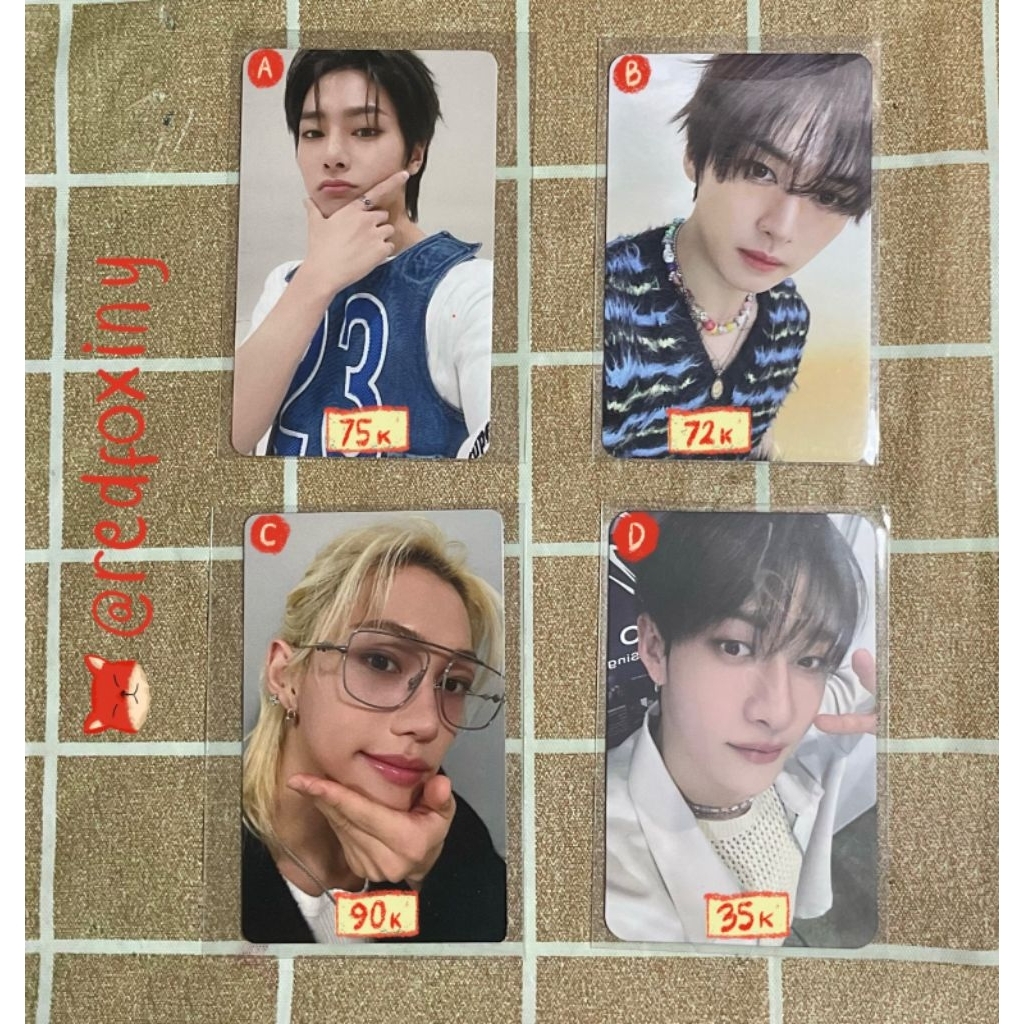 Photocard pc stray kids skz ayen jeongin i.n fukuoka lino lee know ino boom ate felix hmv karma bang